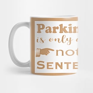 Parkinsons is Only a Word white block Mug